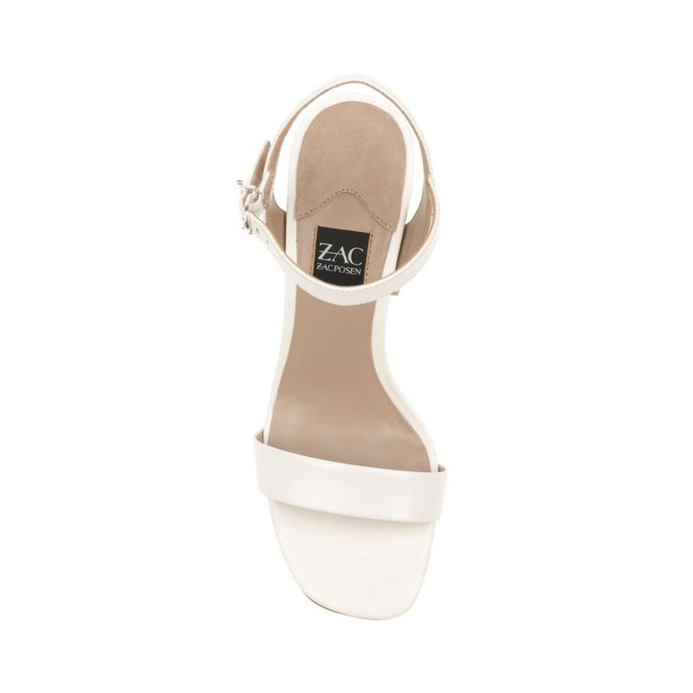 NWT ZAC ZAC POSEN Womens White Virginia Platform Sling Back Sandals 8
